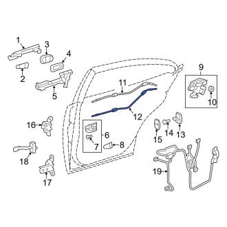 New OEM Rear Door Latch Cable Fits, 2013-2018 Lexus ES - Part # 6973006180