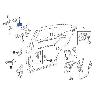 New OEM Front Left Exterior Door Handle Cover Fits, 2013-2018 Lexus ES - Part # 692280E010B3