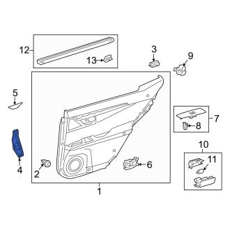 New OEM Rear Left Inner Door Interior Trim Panel Bracket Fits, 2013-2018 Lexus ES - Part # 6764833010