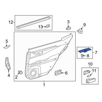 New OEM Front Left Door Window Switch Bezel Fits, 2016-2018 Lexus ES - Part # 7424033130