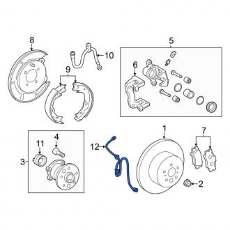 New OEM Rear Left ABS Wheel Speed Sensor Wiring Harness Fits, 2016-2018 Lexus ES - Part # 8951606160