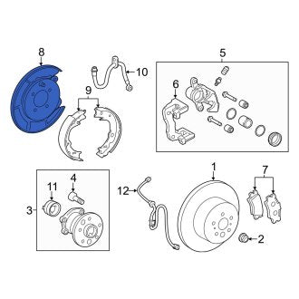 New OEM Rear Left Brake Dust Shield Fits, 2016-2018 Lexus ES - Part # 4650406080