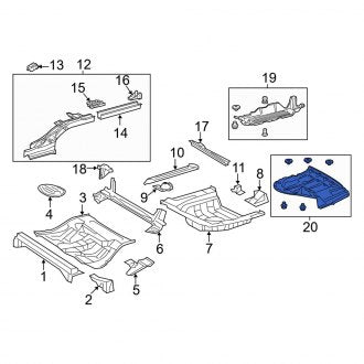 New OEM Front Floor Pan Heat Shield Fits, 2016-2018 Lexus ES - Part # 5815207012