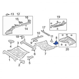 New OEM Rear Floor Pan Reinforcement Fits, 2016-2018 Lexus ES - Part # 5833606070