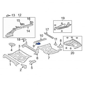 New OEM Right Floor Pan Crossmember Bracket Fits, 2007-2018 Lexus ES - Part # 5747506020