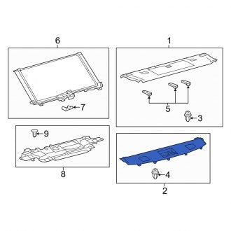 New OEM Rear Rearward Package Tray Trim Fits, 2016-2018 Lexus ES - Part # 6434006250