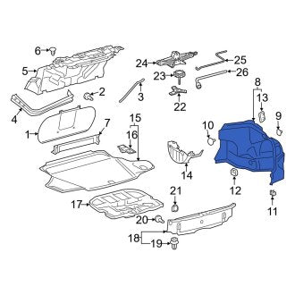 New OEM Rear Right Rearward Trunk Trim Panel Fits, 2016-2018 Lexus ES - Part # 6472106370C1