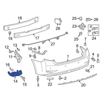 New OEM Rear Right Bumper Cover Stay Fits, 2013-2018 Lexus ES - Part # 5256233050