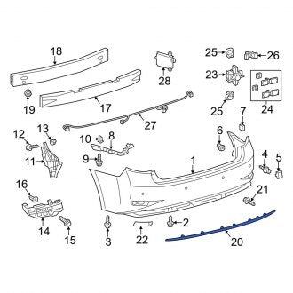 New OEM Front Lower Bumper Trim Fits, 2016-2018 Lexus ES - Part # 5312206010