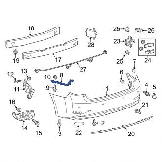 New OEM Rear Left Upper Bumper Cover Support Rail Fits, 2013-2018 Lexus ES - Part # 5215806060