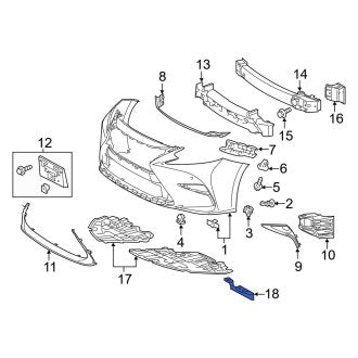 New OEM Front Right Valance Panel Fits, 2013-2018 Lexus ES - Part # 5385106131