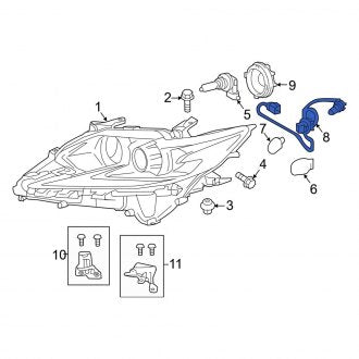 New OEM Front Headlight Socket Fits, 2016-2018 Lexus ES - Part # 8112533A50