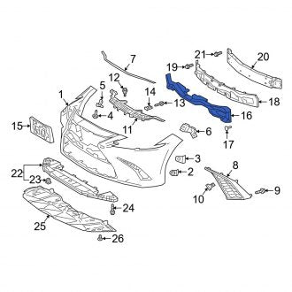 New OEM Front Bumper Impact Absorber Fits, 2019-2024 Lexus ES - Part # 5261106530