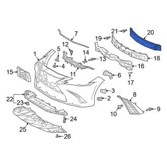 New OEM Front Bumper Impact Bar Fits, 2019-2024 Lexus ES - Part # 5202106190