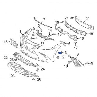 New OEM Bumper Cover Retainer Fits, 2019-2024 Lexus ES - Part # 5387902150