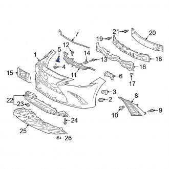 New OEM Genuine Lexus, Right Bumper Cover Bracket - Part # 5214506120