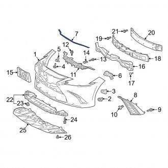 New OEM Front Bumper Seal Fits, 2019-2024 Lexus ES - Part # 5254206010