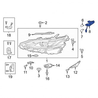 New OEM Front Left Headlight Socket Fits, 2019-2024 Lexus ES - Part # 8116533F30