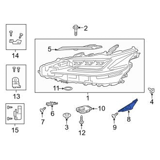 New OEM Front Right Outer Headlight Molding Fits, 2019-2024 Lexus ES - Part # 8113733J00