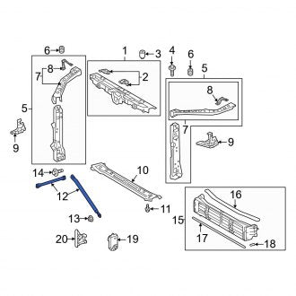 New OEM Radiator Support Panel Brace Fits, 2019-2024 Lexus ES - Part # 5325306010