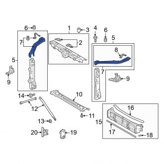 New OEM Front Left Radiator Support Tie Bar Extension Fits, 2019-2022 Lexus ES - Part # 5321433903