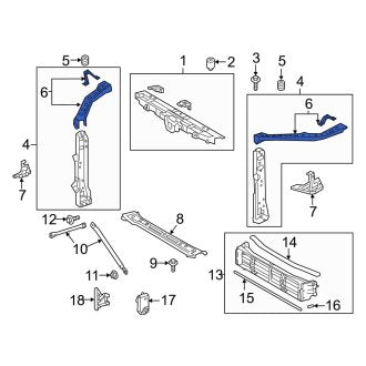 New OEM Front Right Radiator Support Tie Bar Extension Fits, 2019-2024 Lexus ES - Part # 5321306904