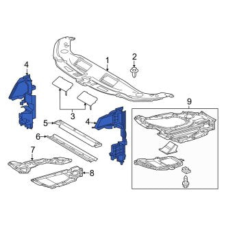 New OEM Front Right Radiator Support Baffle Fits, 2019-2022 Lexus ES - Part # 1659325090