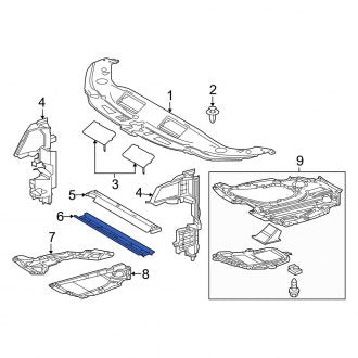 New OEM Front Lower Radiator Support Air Deflector Fits, 2019-2022 Lexus ES - Part # 16592F0080