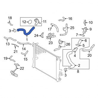 New OEM Right Radiator Coolant Hose Fits, 2022-2024 Lexus ES - Part # G922706040