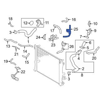 New OEM Engine Coolant Pipe Fits, 2019-2024 Lexus ES - Part # 1627825030