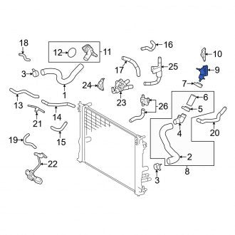 New OEM Engine Coolant Outlet Flange Fits, 2019-2024 Lexus ES - Part # 1633125030