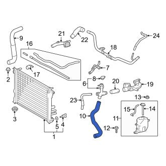 New OEM Left Radiator Coolant Hose Fits, 2019-2023 Lexus ES - Part # 1657331080