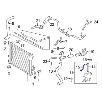 New OEM Engine Coolant Reservoir Hose Fits, 2019-2024 Lexus ES - Part # 162820P040