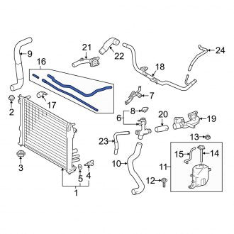 New OEM Engine Coolant Reservoir Hose Fits, 2019-2024 Lexus ES - Part # 1628331090