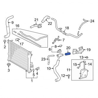 New OEM Left Radiator Coolant Hose Fits, 2019-2024 Lexus ES - Part # 165730P020