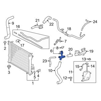 New OEM Engine Coolant Filler Neck Fits, 2019-2024 Lexus ES - Part # 165020P031