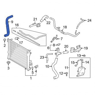 New OEM Right Radiator Coolant Hose Fits, 2019-2024 Lexus ES - Part # 165720P380