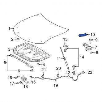 New OEM Hood Hinge Bracket Fits, 2019-2024 Lexus ES - Part # 5340533010