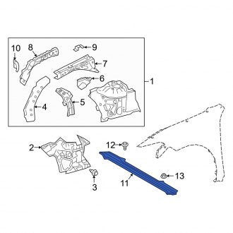 New OEM Suspension Strut Brace Fits, 2019-2024 Lexus ES - Part # 5360706060