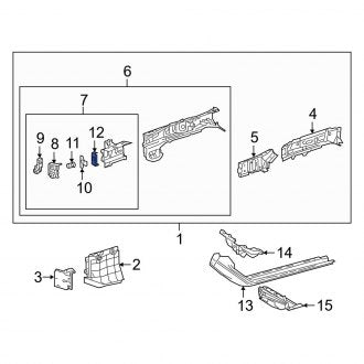 New OEM Rear Right Frame Rail End Bracket Fits, 2019-2024 Lexus ES - Part # 5711933030