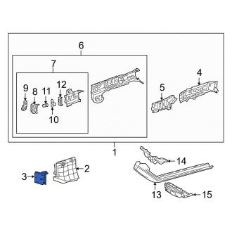 New OEM Front Left Frame Side Member Reinforcement Fits, 2019-2024 Lexus ES - Part # 166950P020