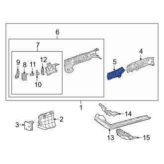 New OEM Rear Right Frame Rail End Fits, 2019-2022 Lexus ES - Part # 5760333030