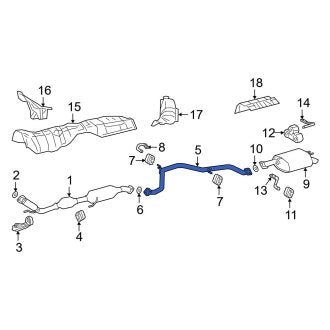 New OEM Exhaust Intermediate Pipe Fits, 2019-2024 Lexus ES - Part # 1742025060