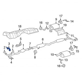 New OEM Upper Catalytic Converter Bracket Fits, 2019-2024 Lexus ES - Part # 1757131320