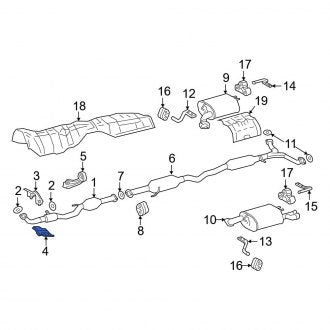 New OEM Lower Catalytic Converter Bracket Fits, 2019-2024 Lexus ES - Part # 1758431050