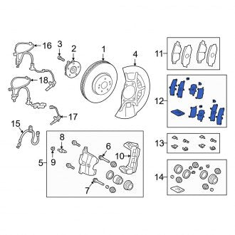 New OEM Front Disc Brake Pad Shim Kit Fits, 2019-2024 Lexus ES - Part # 494533300