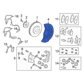 New OEM Rear Right Brake Dust Shield Fits, 2019-2024 Lexus ES - Part # 4780306010