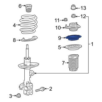 New OEM Front Suspension Strut Bearing Fits, 2019-2024 Lexus ES - Part # 4861906010