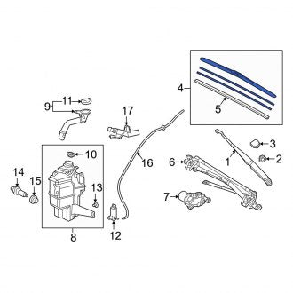 New OEM Left Windshield Wiper Blade Fits, 2019-2024 Lexus ES - Part # 8522206240