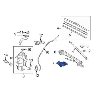 New OEM Windshield Wiper Motor Fits, 2019-2024 Lexus ES - Part # 8511033451